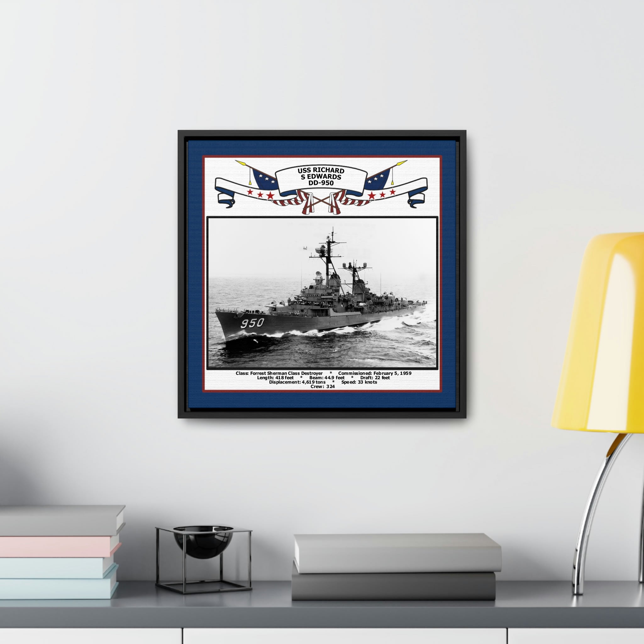 USS Richard S Edwards DD-950 Navy Floating Frame Photo – Navy Emporium