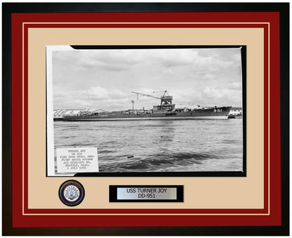 USS TURNER JOY DD-951 Framed Navy Ship Photo Burgundy
