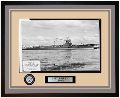 USS TURNER JOY DD-951 Framed Navy Ship Photo Grey