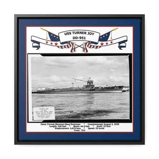 USS Turner Joy DD-951 Navy Floating Frame Photo Front View