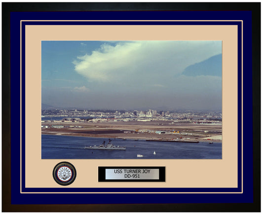 USS TURNER JOY DD-951 Framed Navy Ship Photo Blue