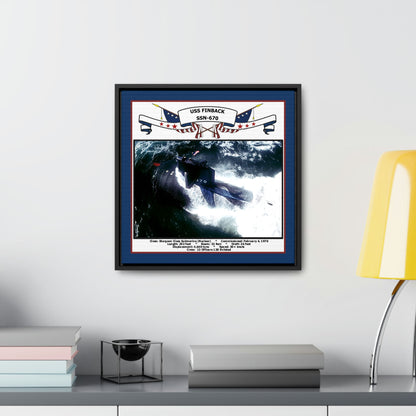 USS Finback SSN-670 Navy Floating Frame Photo Desk View