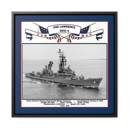 USS Lawrence DDG-4 Navy Floating Frame Photo Front View