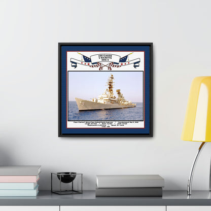 USS Biddle DDG-5 Navy Floating Frame Photo Desk View