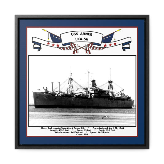 USS Arneb LKA-56 Navy Floating Frame Photo Front View