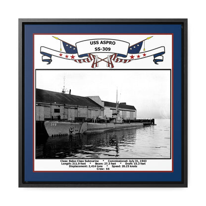 USS Aspro SS-309 Navy Floating Frame Photo Front View