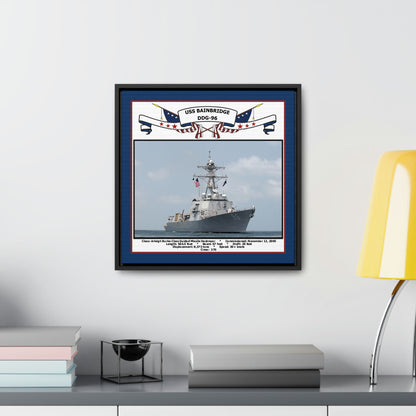 USS Bainbridge DDG-96 Navy Floating Frame Photo Desk View