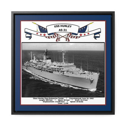 USS Hunley AS-31 Navy Floating Frame Photo Front View
