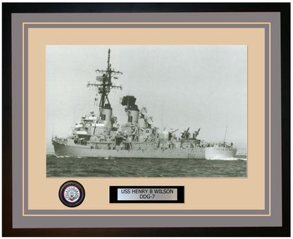 USS HENRY B WILSON DDG-7 Framed Navy Ship Photo Grey