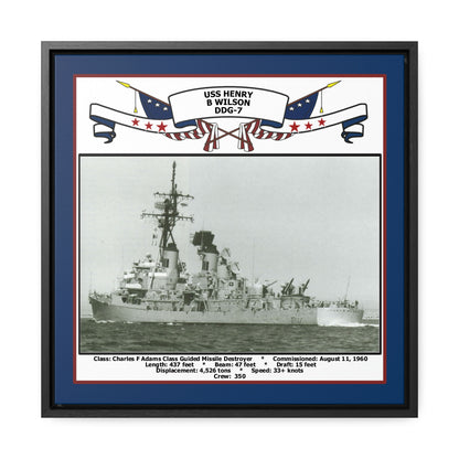 USS Henry B Wilson DDG-7 Navy Floating Frame Photo Front View