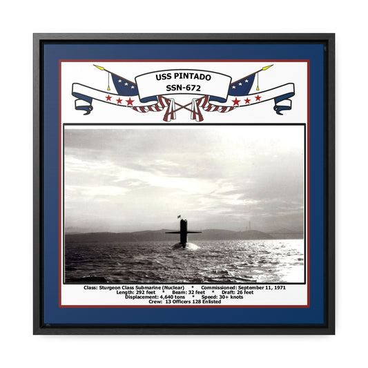 USS Pintado SSN-672 Navy Floating Frame Photo Front View