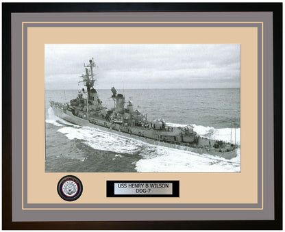 USS HENRY B WILSON DDG-7 Framed Navy Ship Photo Grey