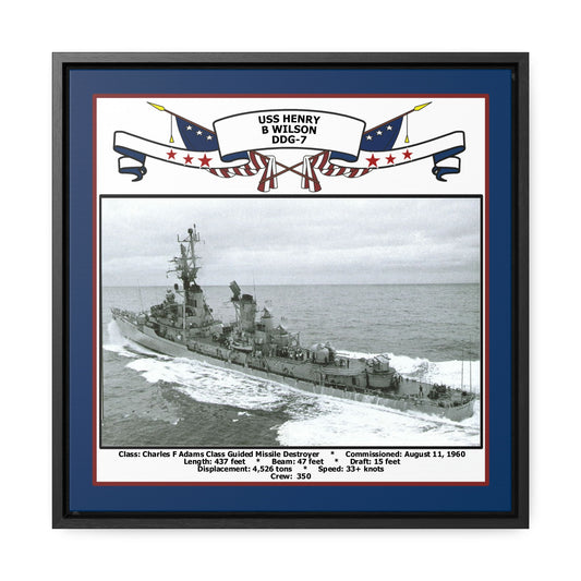 USS Henry B Wilson DDG-7 Navy Floating Frame Photo Front View