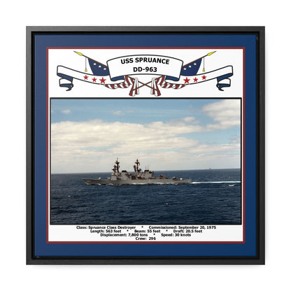 USS Spruance DD-963 Navy Floating Frame Photo Front View