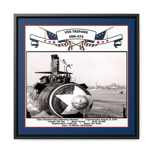 USS Trepang SSN-674 Navy Floating Frame Photo Front View