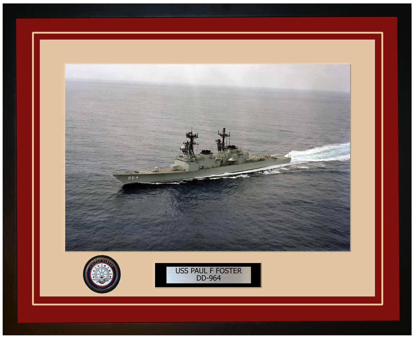 USS PAUL F FOSTER DD-964 Framed Navy Ship Photo Burgundy
