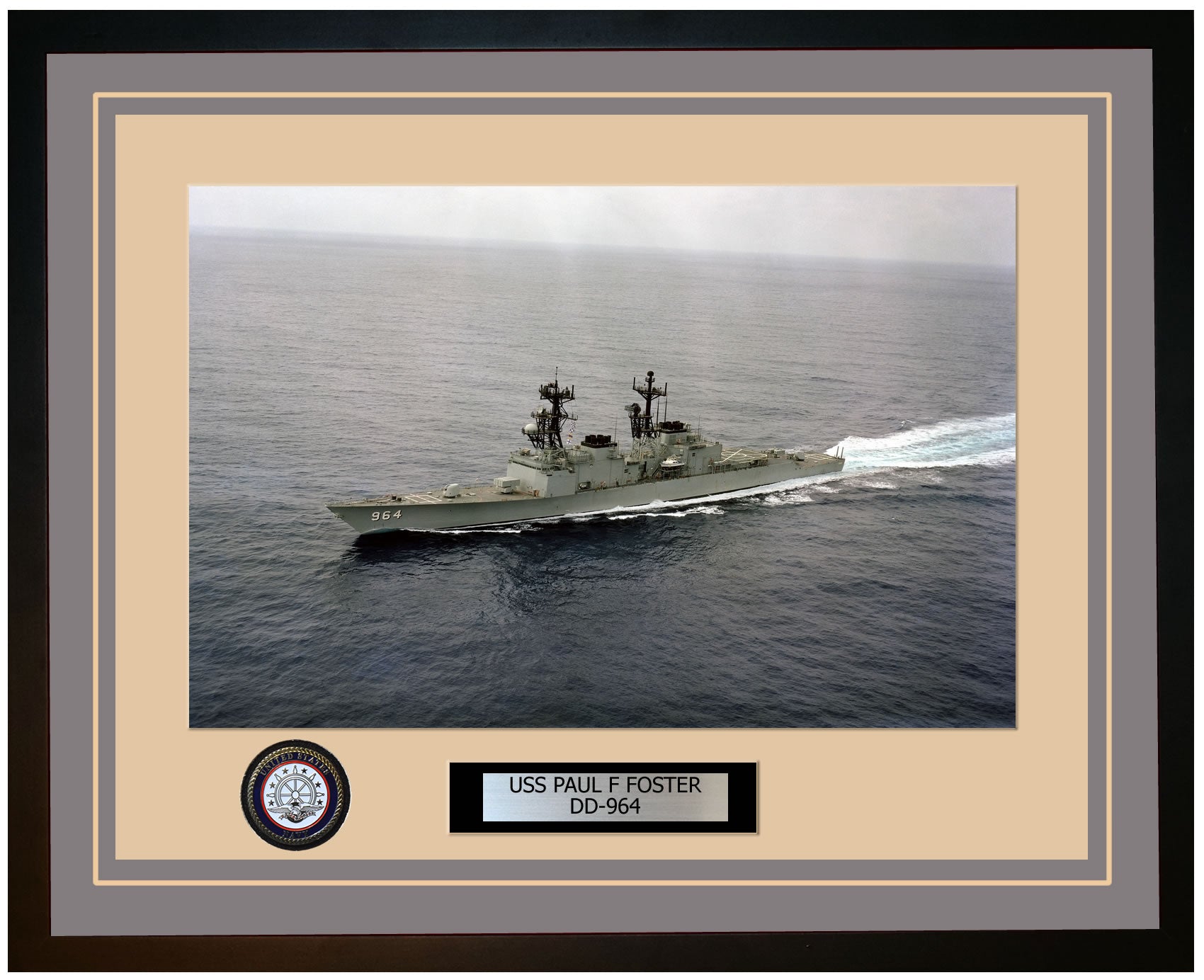 USS PAUL F FOSTER DD-964 Framed Navy Ship Photo Grey