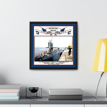 USS Billfish SSN-676 Navy Floating Frame Photo Desk View