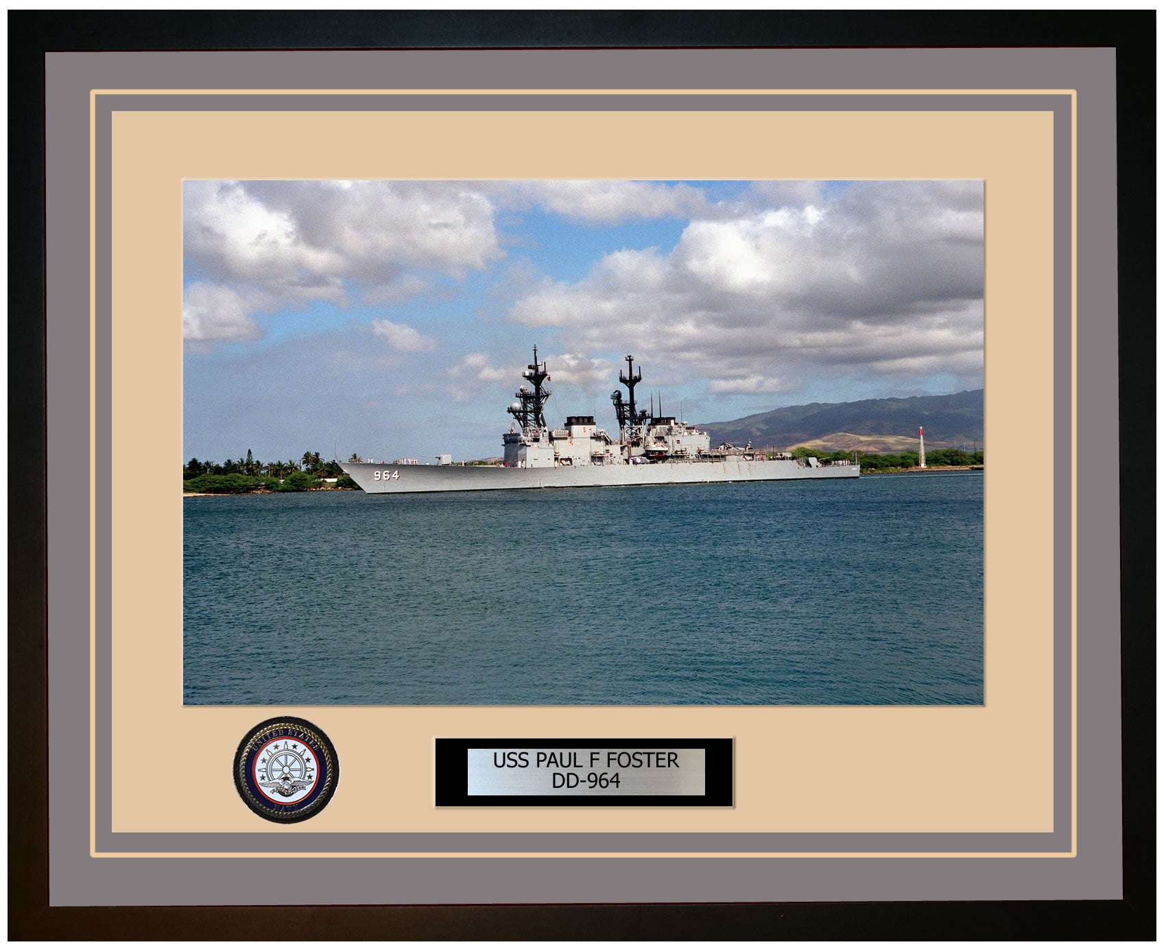 USS PAUL F FOSTER DD-964 Framed Navy Ship Photo Grey