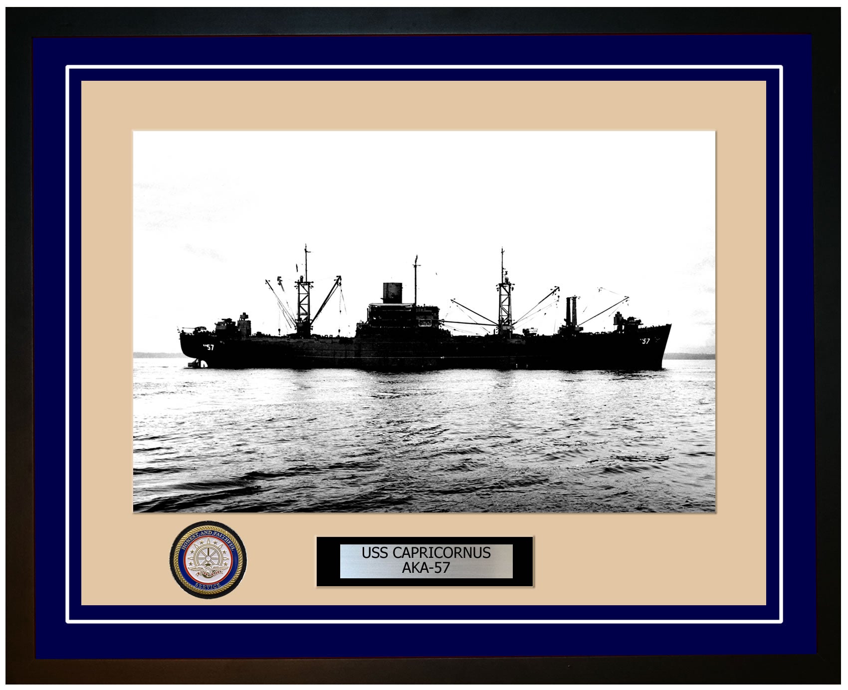 USS Capricornus AKA-57 Framed Patriotic Photo – Navy Emporium