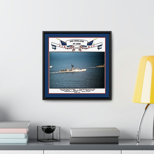 USS Vreeland FF-1068 Navy Floating Frame Photo Desk View