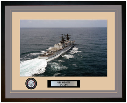 USS HEWITT DD-966 Framed Navy Ship Photo Grey