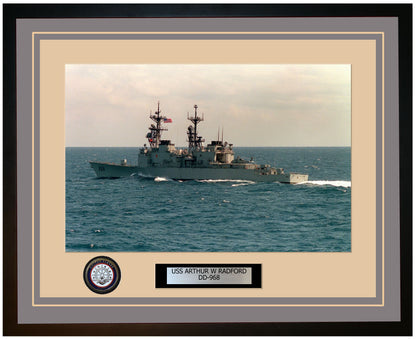 USS ARTHUR W RADFORD DD-968 Framed Navy Ship Photo Grey