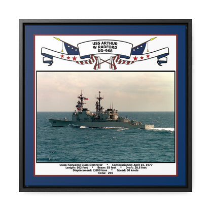 USS Arthur W Radford DD-968 Navy Floating Frame Photo Front View