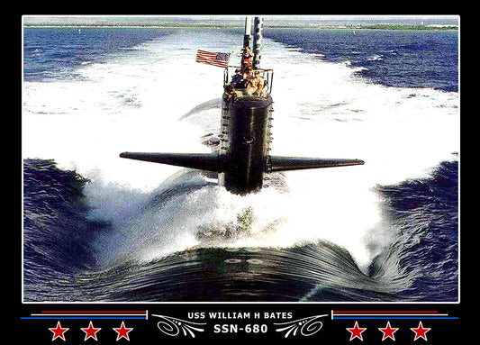 USS William H Bates SSN-680 Canvas Photo Print