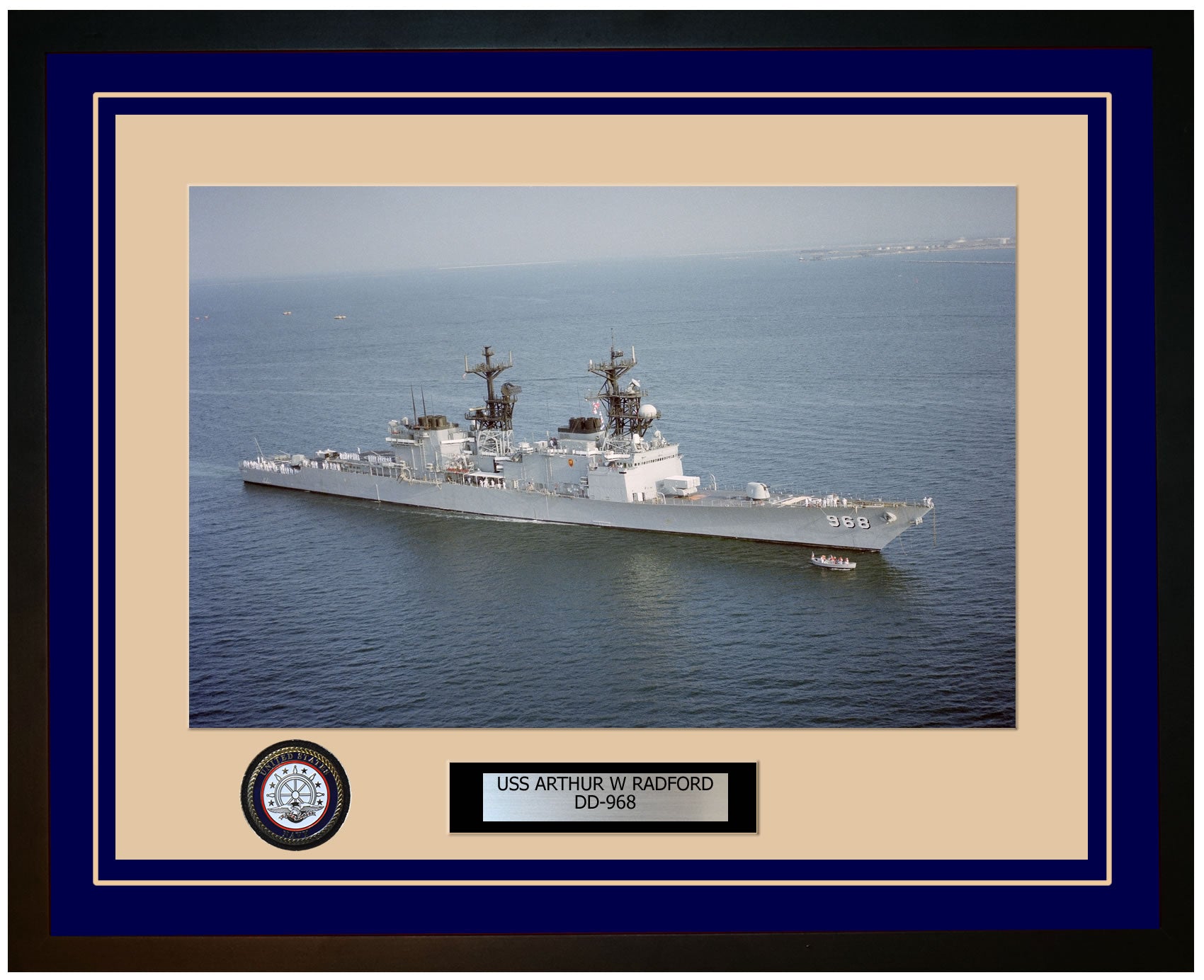 USS ARTHUR W RADFORD DD-968 Framed Navy Ship Photo Blue
