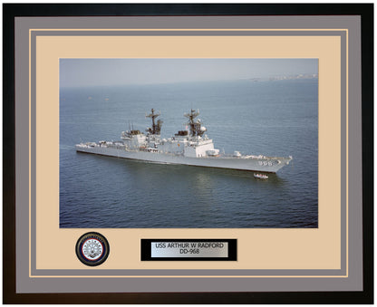 USS ARTHUR W RADFORD DD-968 Framed Navy Ship Photo Grey