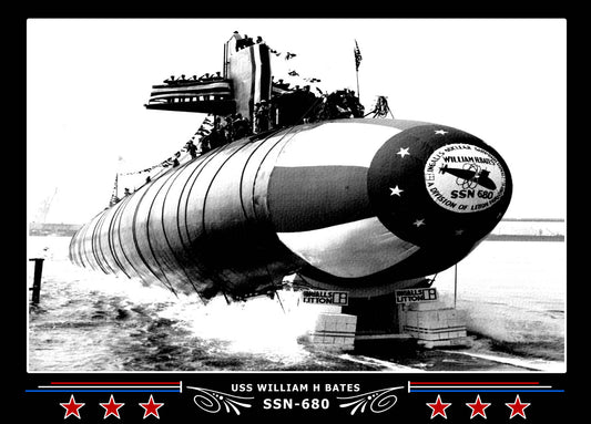 USS William H Bates SSN-680 Canvas Photo Print