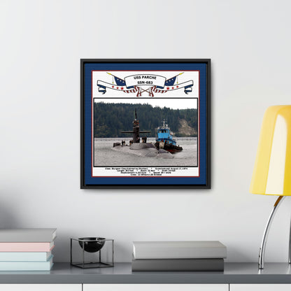 USS Parche SSN-683 Navy Floating Frame Photo Desk View