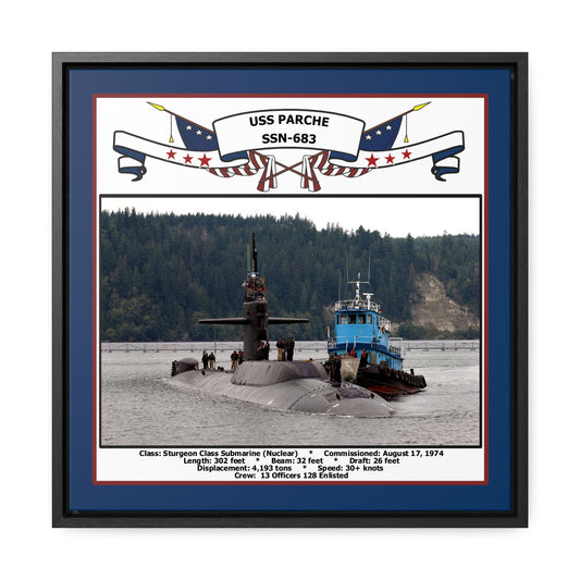 USS Parche SSN-683 Navy Floating Frame Photo Front View