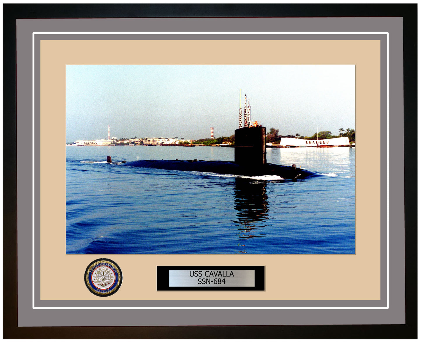 USS Cavalla SSN-684 Framed Navy Ship Photo Grey