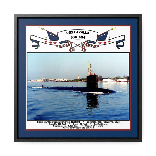 USS Cavalla SSN-684 Navy Floating Frame Photo Front View