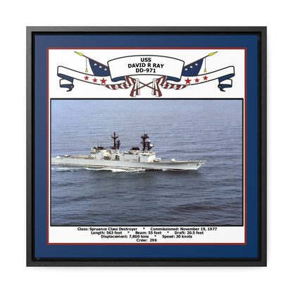USS David R Ray DD-971 Navy Floating Frame Photo Front View