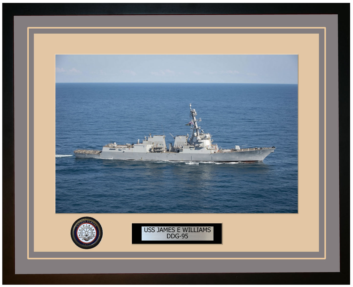 USS JAMES E WILLIAMS DDG-95 Framed Navy Ship Photo Grey