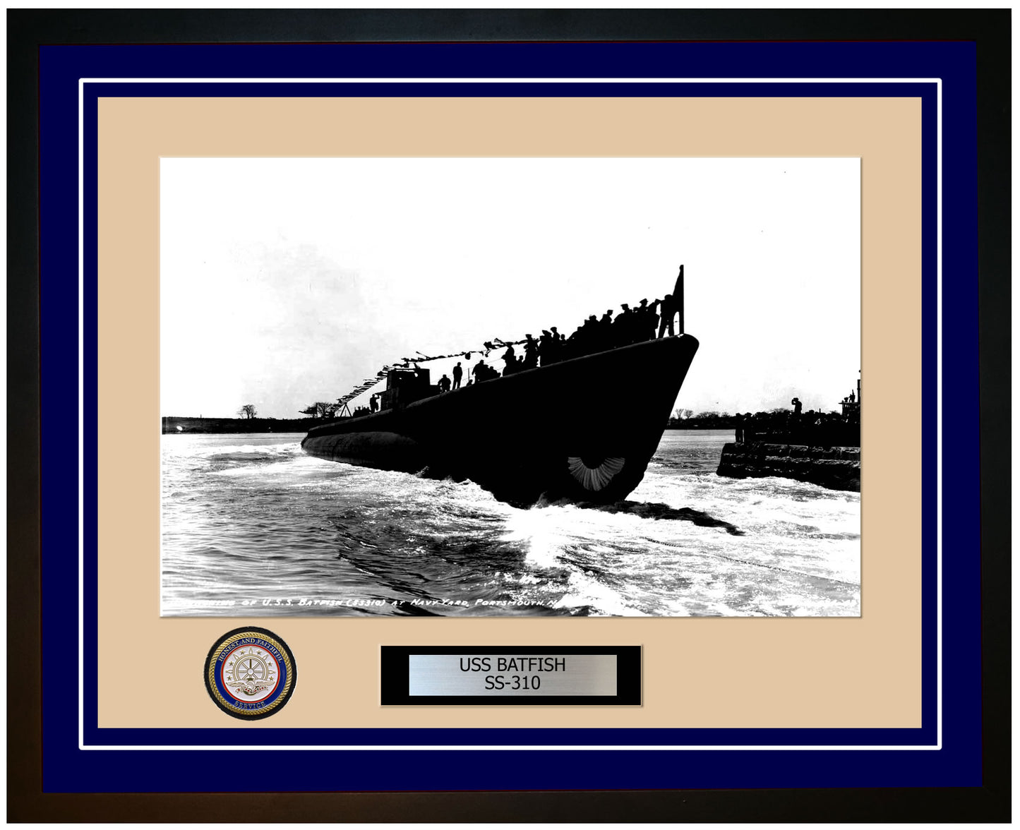 USS Batfish SS-310 Framed Navy Ship Photo Blue