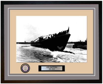 USS Batfish SS-310 Framed Navy Ship Photo Grey