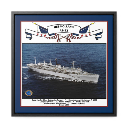 USS Holland AS-32 Navy Floating Frame Photo Front View