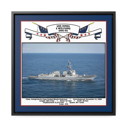 USS James E Williams DDG-95 Navy Floating Frame Photo Front View