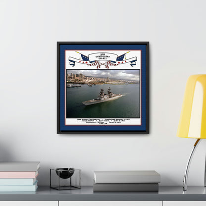 USS David R Ray DD-971 Navy Floating Frame Photo Desk View