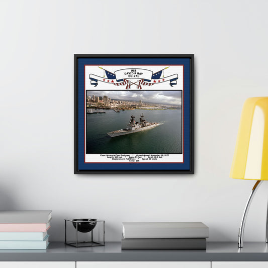 USS David R Ray DD-971 Navy Floating Frame Photo Desk View