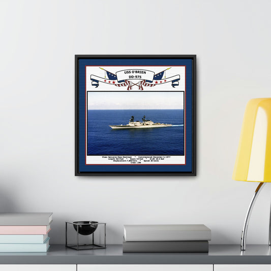 USS Obrien DD-975 Navy Floating Frame Photo Desk View