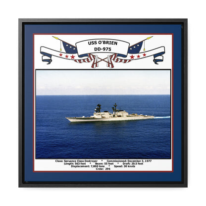 USS Obrien DD-975 Navy Floating Frame Photo Front View