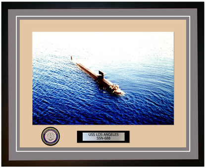 USS Los Angeles SSN-688 Framed Navy Ship Photo Grey