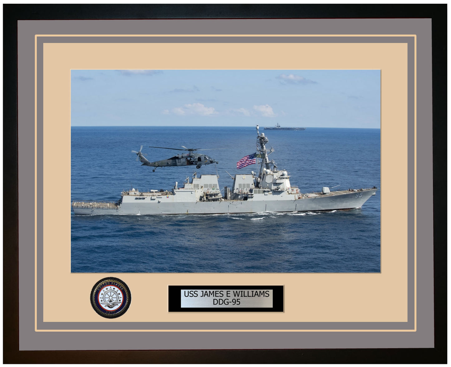 USS JAMES E WILLIAMS DDG-95 Framed Navy Ship Photo Grey
