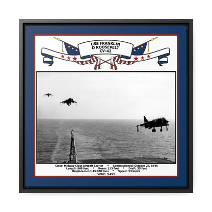 USS Franklin D Roosevelt CV-42 Navy Floating Frame Photo Front View