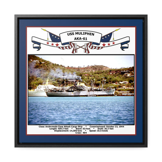 USS Muliphen AKA-61 Navy Floating Frame Photo Front View